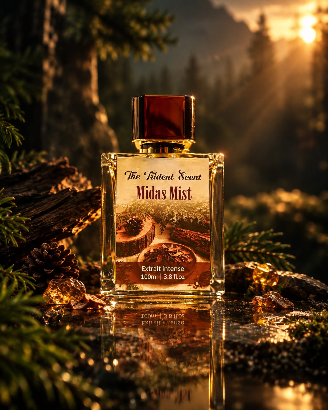 Amber perfume bottle